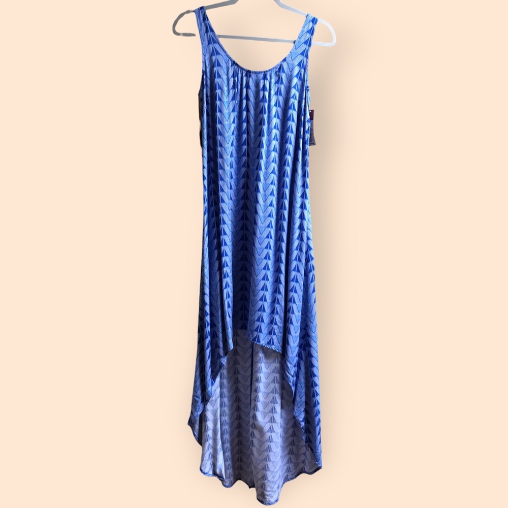 Merona NWT Uniform Blue Aztec Zig Zag High Low Tank Dress Summer Casual Women XS